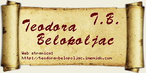 Teodora Belopoljac vizit kartica